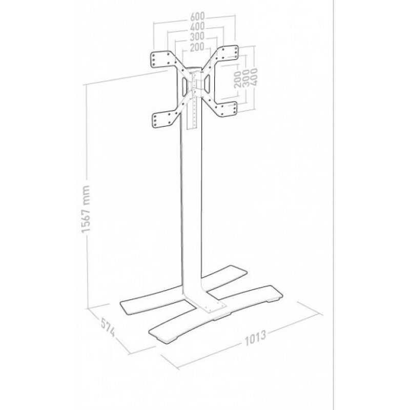 ITB ER039070 support pour téléviseur 190,5 cm (75") Noir, Métallique