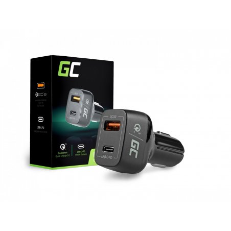 Green Cell CAD33 chargeur d'appareils mobiles Universel Noir Allume-cigare Charge rapide Intérieure