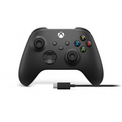 Microsoft Xbox Wireless Controller + USB-C Cable Noir Manette de jeu Analogique/Numérique PC, Xbox One, Xbox One S, Xbo