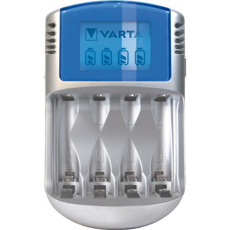 Chargeur de piles rapide Varta compatible avec écran LCD