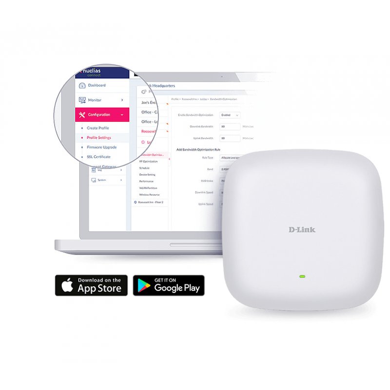 D-Link Nuclias Connect ‑ Point d’accès PoE bibande AX3600 Wi‑Fi 6
