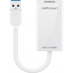 Carte Réseau Goobay compatible USB 3.0 vers RJ45 Gigabit (Blanc)