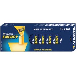 Pack de 10 piles Alcaline VARTA type AA 1,5V (R06)