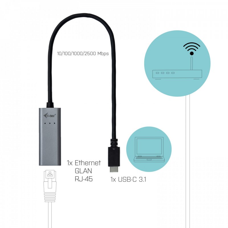 I-TEC USB-C to 2.5Gbps Ethernet Adapter