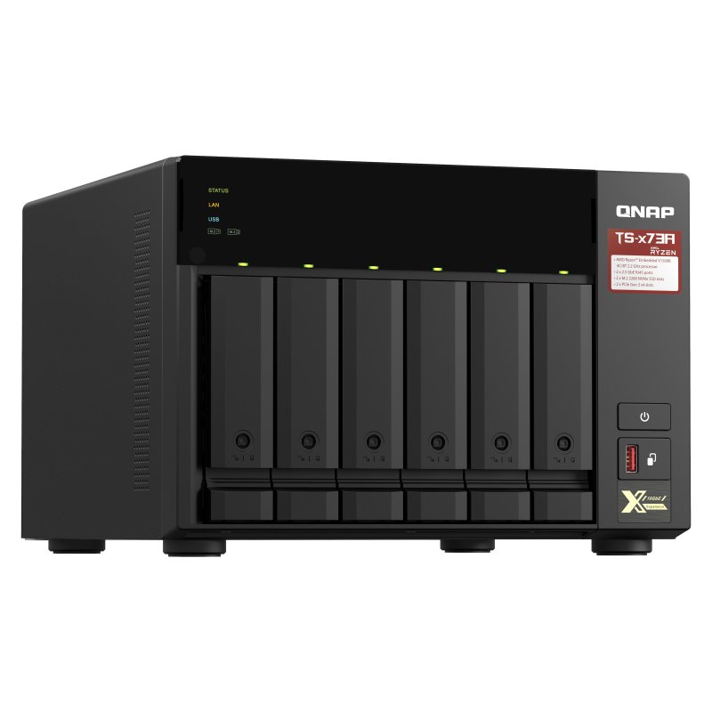 QNAP TS-673A NAS Tower Ethernet LAN Black V1500B