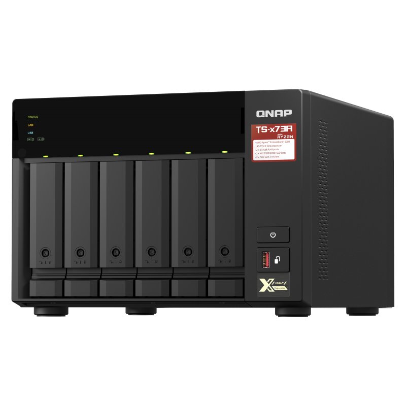 QNAP TS-673A NAS Tower Ethernet LAN Black V1500B