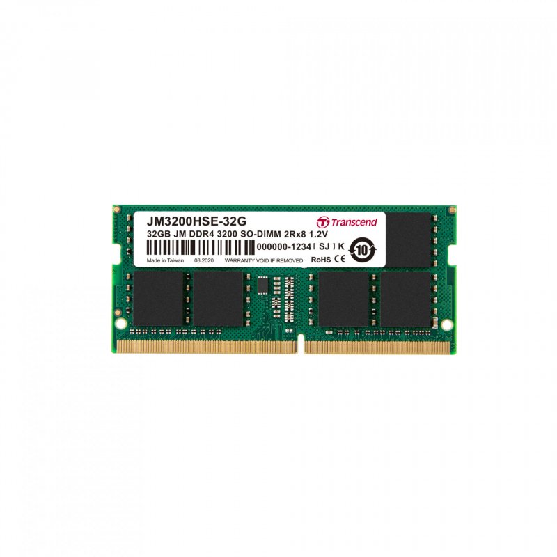 Transcend 32GB JM DDR4 3200MHZ SO-DIMM 2RX8 2GX8 CL22 1.2V module de mémoire 32 Go 2 x 8 Go