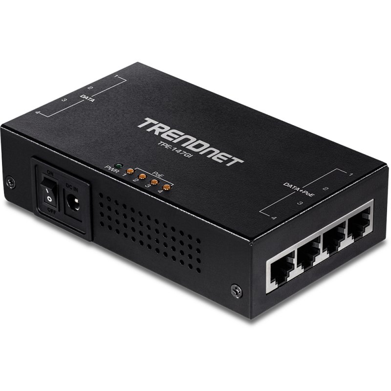 65W 4-PORT GIGABIT POE+ INJECTOR