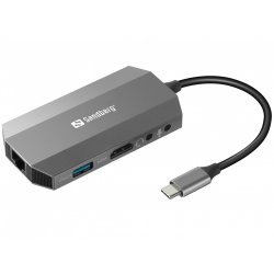 HUB  HDMI/USB2.0/USB3.0/CardReader/Ethernet Sandberg passiv Grey