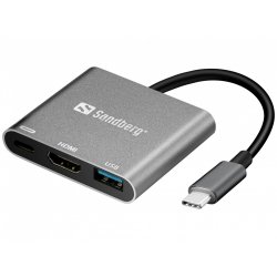 HUB  USB2.0/USB3.0/HDMI Sandberg passiv Silver
