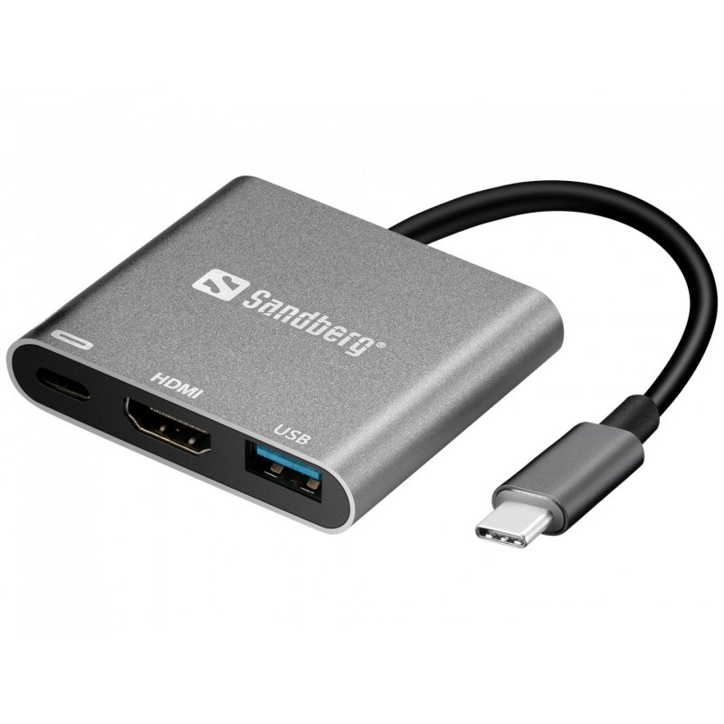 HUB  USB2.0/USB3.0/HDMI Sandberg passiv Silver