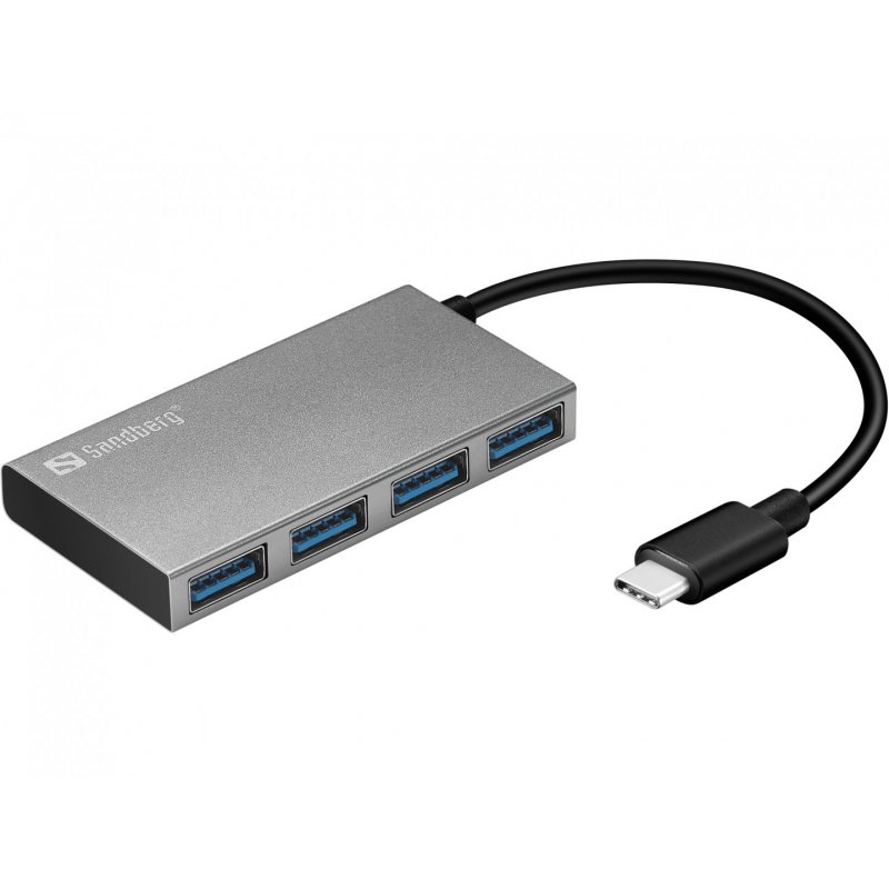 HUB 4Port USB3.0 SuperSpeed Sandberg passiv Silver