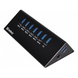 HUB 7Port SuperSpeed Sandberg aktiv mit Netzteil Black