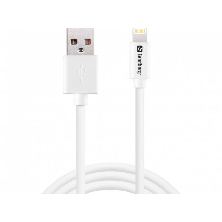 USB (ST)  Lightning (ST) 1m Sandberg White