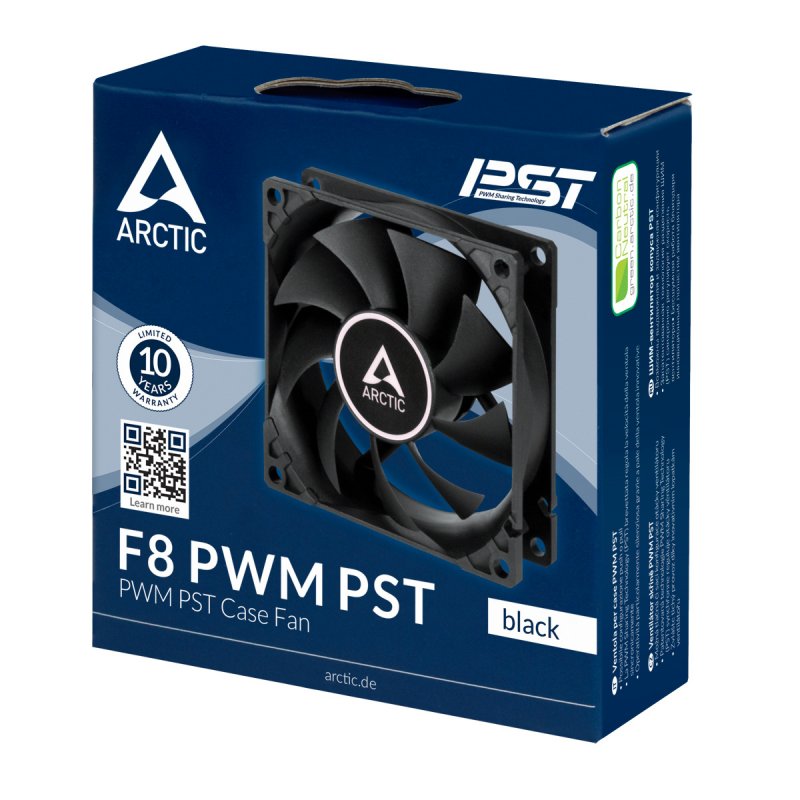 Case Acc Arctic compatible F8 Fan 8cm PWM PST Black