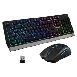 The G-Lab Combo Tungsten keyboard Mouse included RF Wireless + USB AZERTY French Black