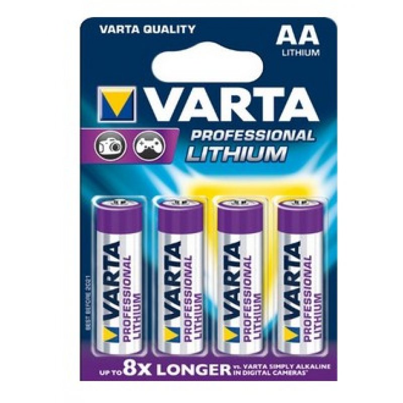 Lot de 4 piles rechargeables Varta compatible Ultra Lithium type AA 1,5V 2900mAh (LR6)
