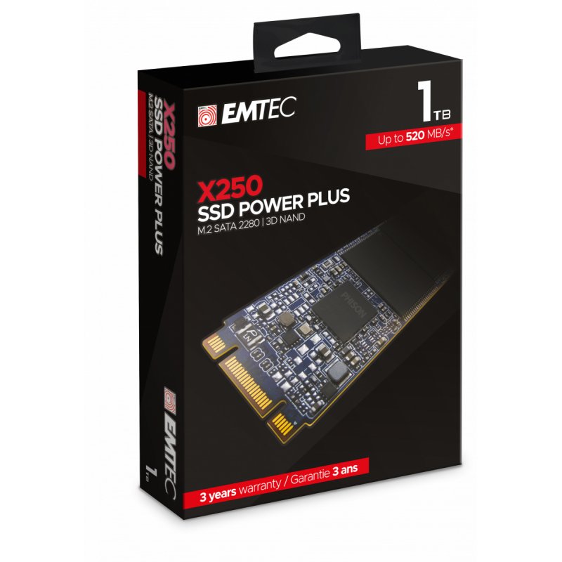 Disque Dur SSD Emtec compatible X250 1To (1000Go) - SATA M.2 Type 2280