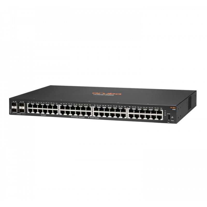 Aruba 6100 48G 4SFP+ Géré L3 Gigabit Ethernet (10/100/1000) 1U Noir
