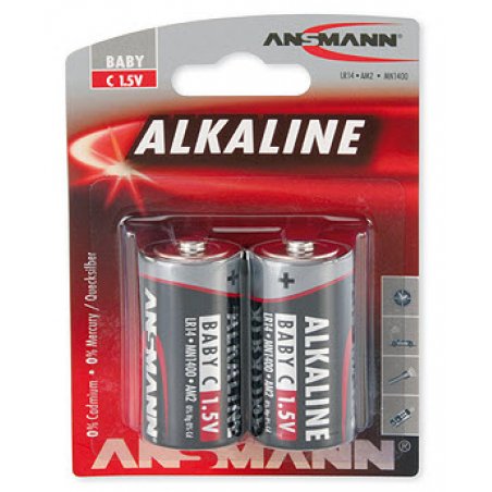 Lot de 2 piles Alcaline Ansmann Red Line 1,5V (LR14)
