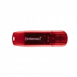 STICK 128GB 2.0 Intenso compatible Rainbow Line Transparent Red