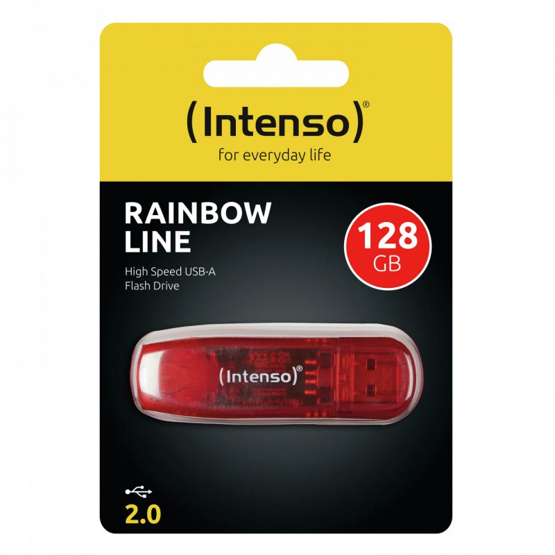 Intenso Rainbow Line USB flash drive 128 GB USB Type-A 2.0 Red, Transparent