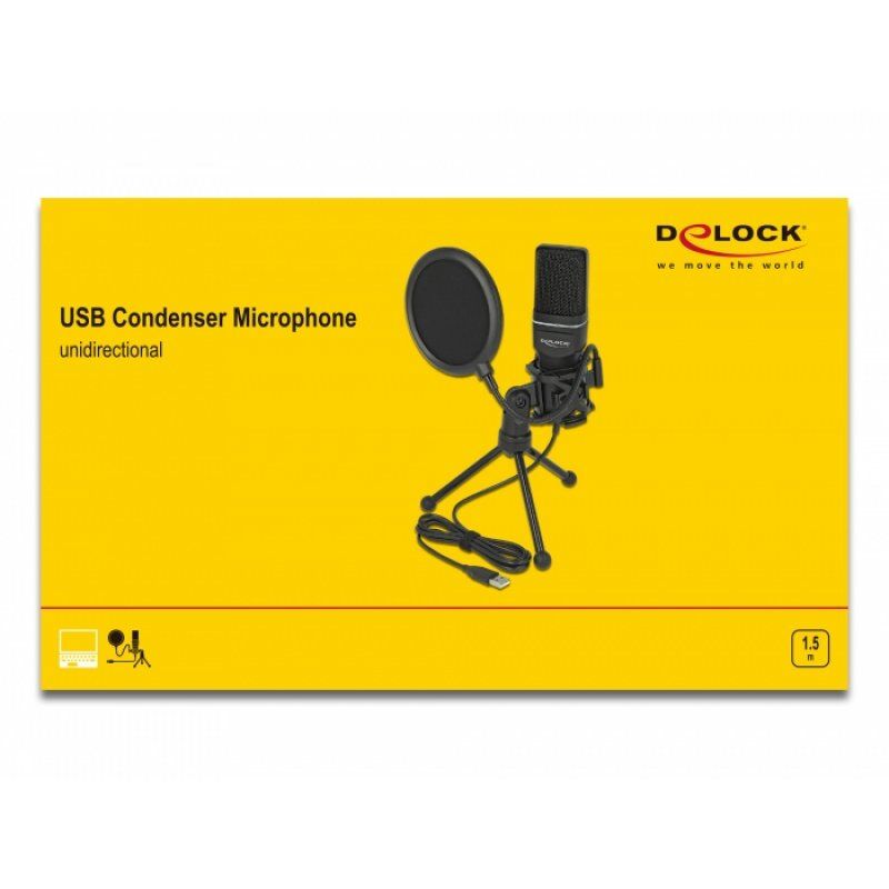 DeLOCK 66331 microphone Noir Microphone de PC