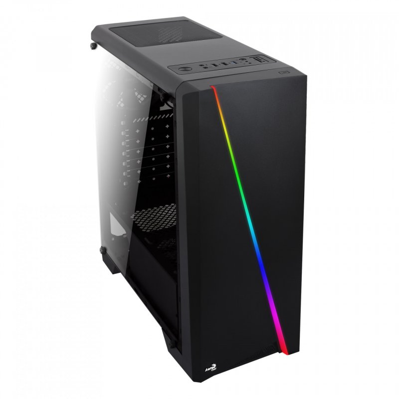 Boitier Moyen Tour ATX AeroCool compatible Cylon RGB avec panneau vitré (Noir)
