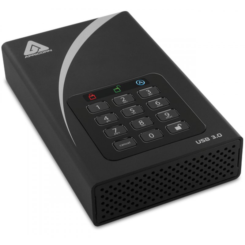 Apricorn Aegis Padlock DT disque dur externe 12 To Noir