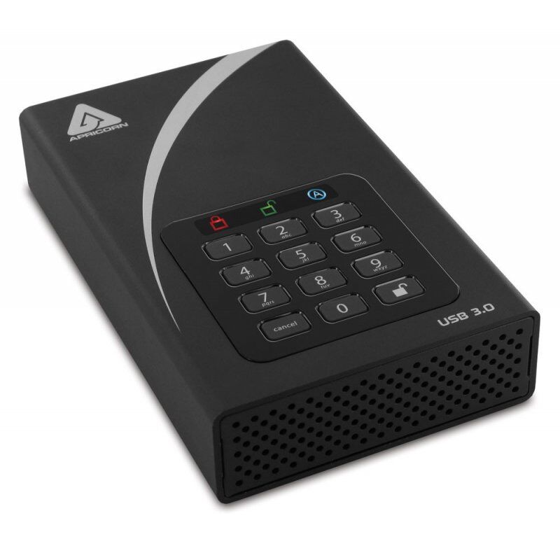 Apricorn Aegis Padlock DT external hard drive 6 TB Black