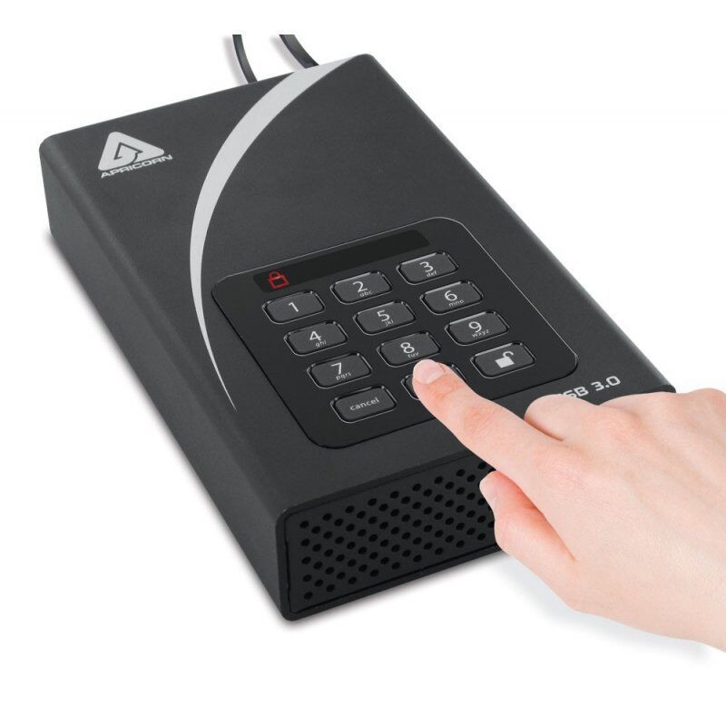 HDD Apricorn compatible Aegis Padlock AES 2,5 6TB USB3.0 ext