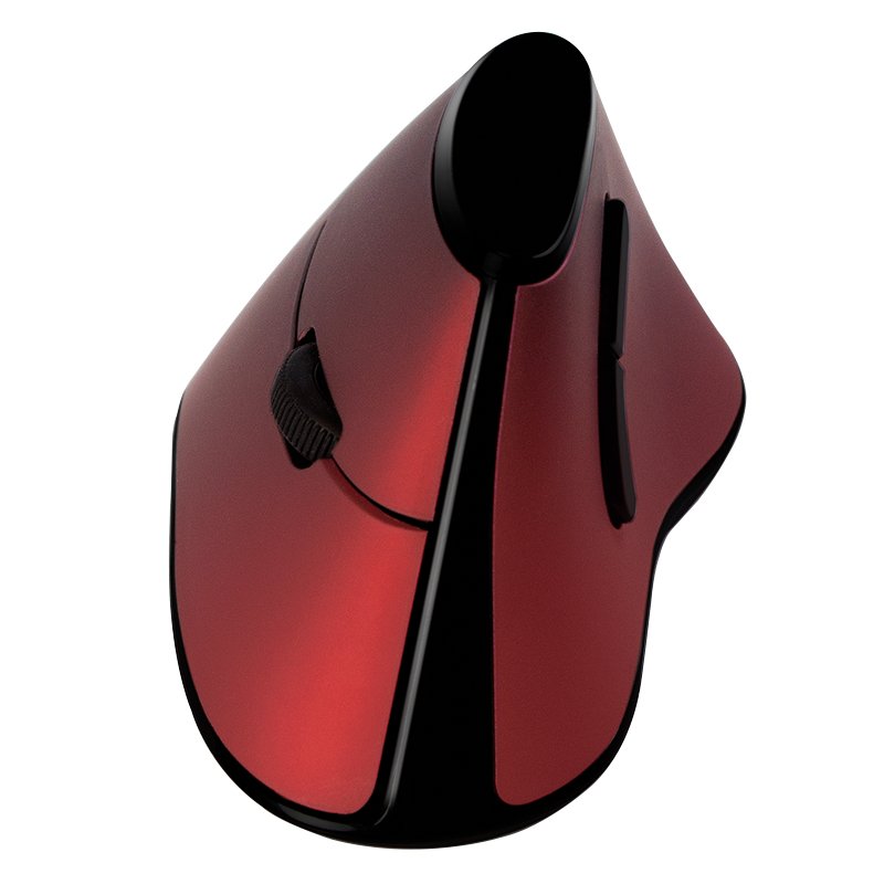 Souris sans fil LogiLink compatible verticale pour droitier (Noir)/Rouge