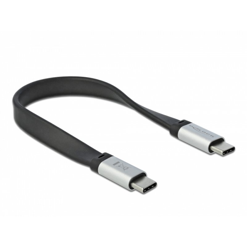 DeLOCK 85926 USB cable 0.22 m USB 3.2 Gen 2 (3.1 Gen 2) USB C Black, Silver