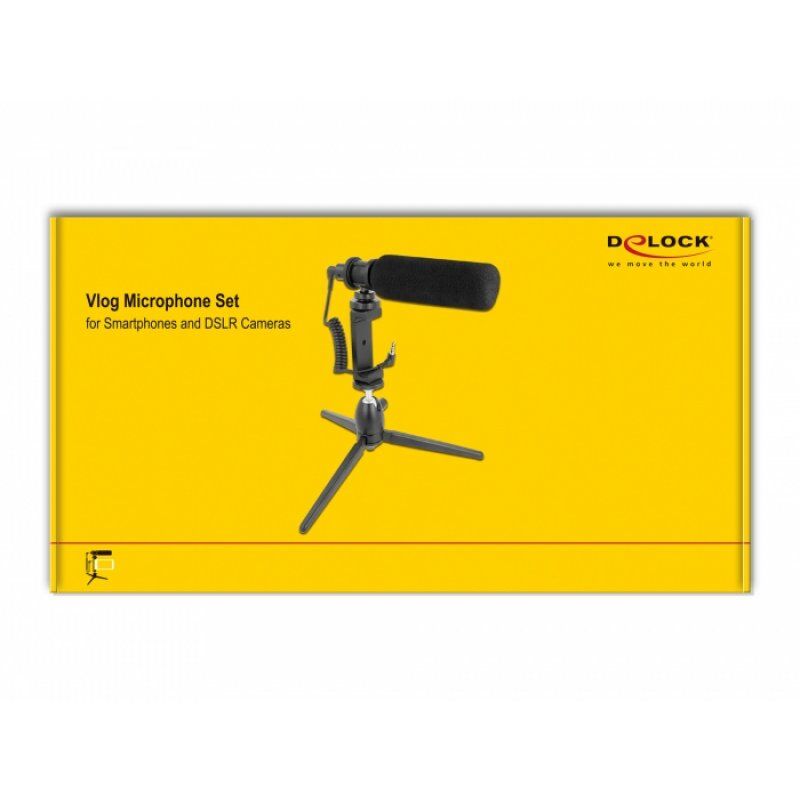 DeLOCK 66582 microphone Noir Microphone de smartphone