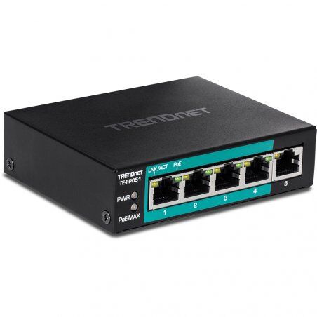 Trendnet TE-FP051 commutateur réseau Non-géré Fast Ethernet (10/100) Connexion Ethernet, supportant l'alimentation vi