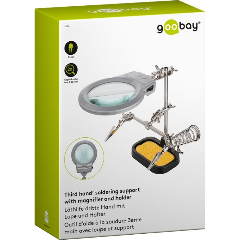 Goobay 51226 soldering iron/station accessory 1 pc(s) Holder with magnifier