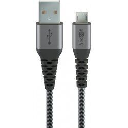 Goobay 49282 câble USB 1 m USB 2.0 Micro-USB B USB A Noir, Gris