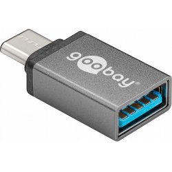 Adaptateur USB 3.0 Type C Goobay compatible vers USB Type A OTG (Gris)