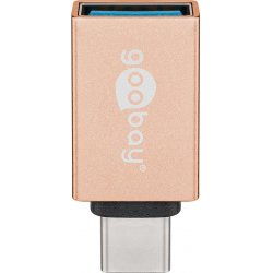 Adaptateur USB 3.0 Type C Goobay compatible vers USB Type A OTG (Or)