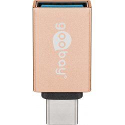 Goobay 56622 changeur de genre de câble USB-C USB-A Or