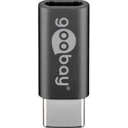 Adaptateur USB 2.0 Type C Goobay compatible vers Micro USB OTG (Gris)