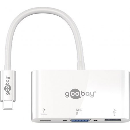 Goobay 62100 station d'accueil Avec fil USB 3.2 Gen 1 (3.1 Gen 1) Type-C Blanc