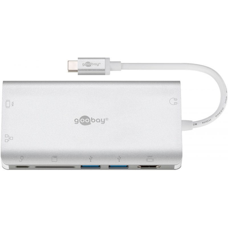 Goobay 49850 hub & concentrateur USB Type-C 5000 Mbit/s Argent