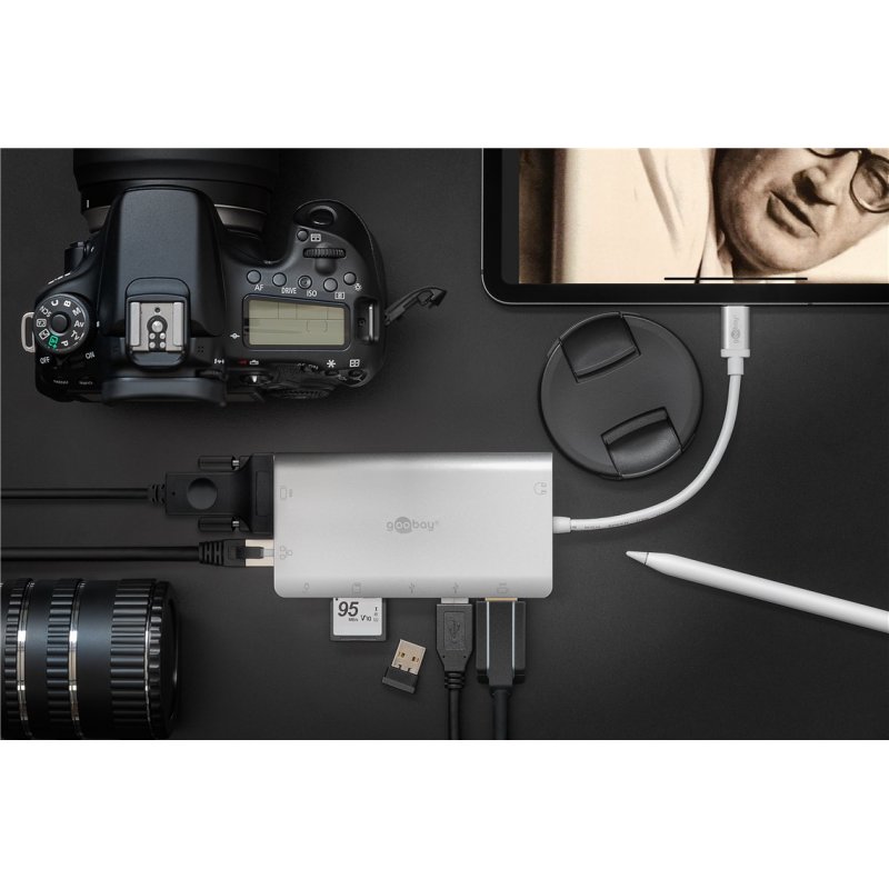 Goobay 49850 hub & concentrateur USB Type-C 5000 Mbit/s Argent
