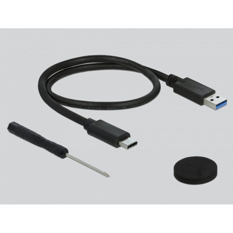 DeLOCK 42610 Boîtier de disques de stockage Boîtier disque dur/SSD Noir 2.5"
