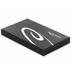 DeLOCK 42611 Boîtier de disques de stockage Boîtier disque dur/SSD Noir, Blanc 2.5"