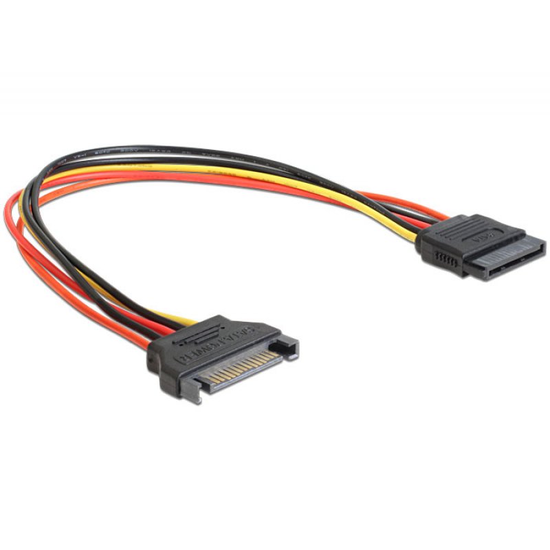 Delock compatible Spannungsversorgungs-Verlängerungskabel - SATA-Stromstecker bis SATA-Stromstecker - 30 cm
