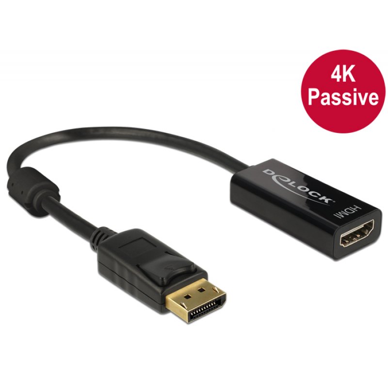 DeLOCK 62609 câble vidéo et adaptateur 0,2 m DisplayPort HDMI Noir