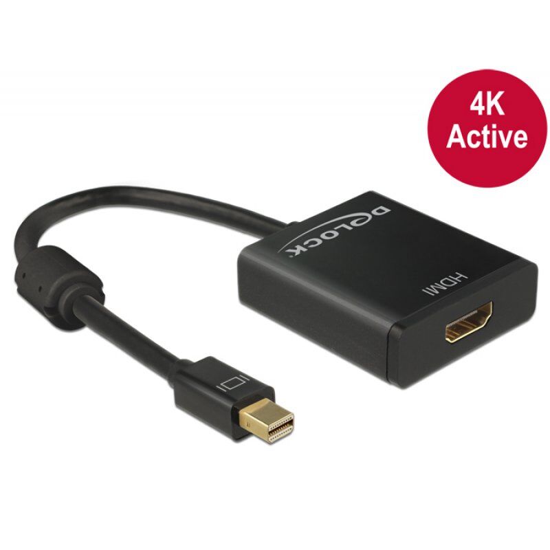 DeLOCK 62611 câble vidéo et adaptateur 0,2 m Mini DisplayPort HDMI Type A (Standard) Noir