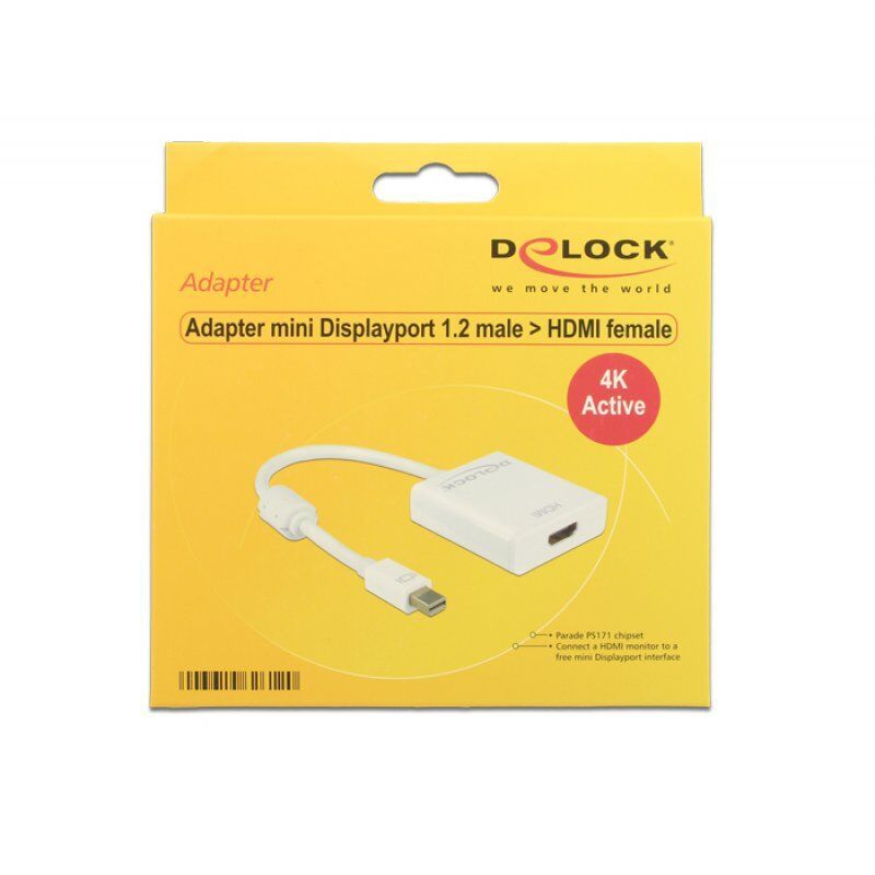 DeLOCK 62612 câble vidéo et adaptateur 0,2 m Mini DisplayPort HDMI Type A (Standard) Blanc